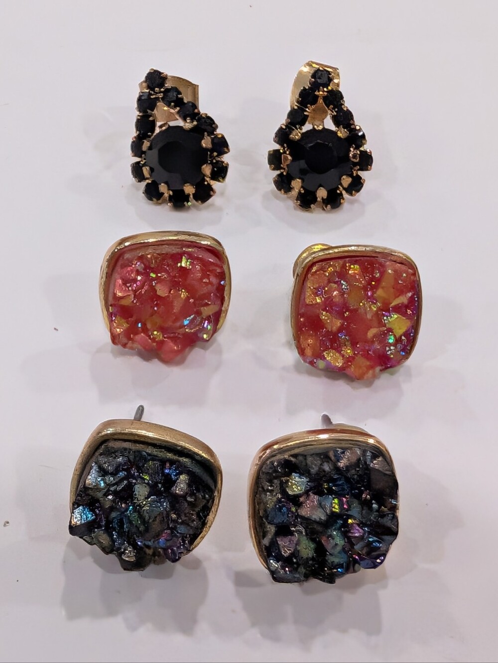 Crystal Earring Lot (3 Pairs)
